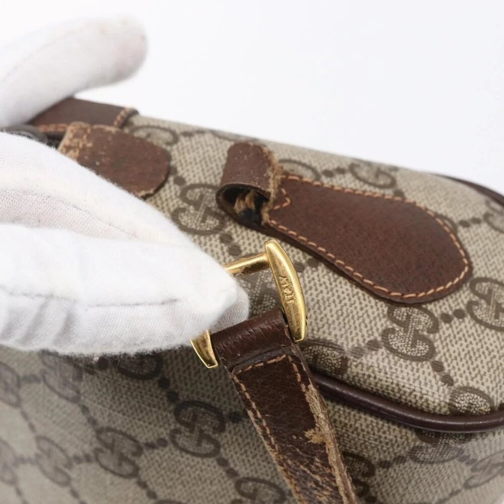 GUCCI GG Supreme Web Sherry Line Bag PVC Beige Gold 56 02 087 Auth 153480 - Picture 14 of 16